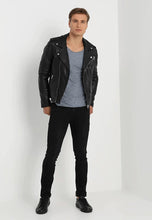 Load image into Gallery viewer, Black Leather Biker Jacket
