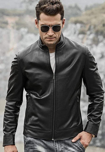 Premium Men's Classic Leather Jacket - Leather Jacket for Men
