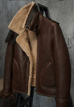Load image into Gallery viewer, Mens Brown Shearling Jacket

