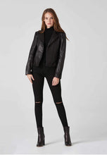 Load image into Gallery viewer, black leather jacket women
