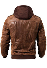 Load image into Gallery viewer, mens brown leather bomber jacket uk
