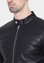 Load image into Gallery viewer, Men&#39;s Black Leather Jacket

