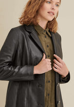 Load image into Gallery viewer, Women’s Classic Black Leather Long Trench Coat
