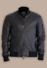 Load image into Gallery viewer, black bomber jacket mens
