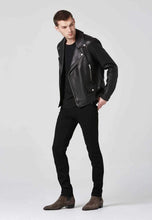 Load image into Gallery viewer, best leather biker jacket

