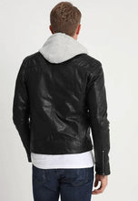 Load image into Gallery viewer, mens black leather jacket
