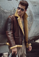 Load image into Gallery viewer, sheepskin leather jacket mens
