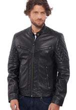 Load image into Gallery viewer, leather biker jacket for men
