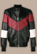 Load image into Gallery viewer, black leather bomber jacket uk
