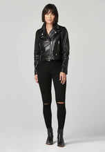 Load image into Gallery viewer, Women&#39;s Black Leather Biker Jacket
