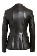 Load image into Gallery viewer, Women’s Classic Black Leather Blazer
