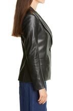 Load image into Gallery viewer, Women’s Classic Black Leather Blazer
