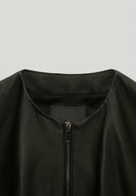 Load image into Gallery viewer, Women’s Black Leather Jacket Crew Neck
