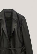Load image into Gallery viewer, Women’s Classic Black Leather Coat
