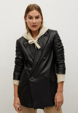 Load image into Gallery viewer, Women’s Oversized Black Leather Coat
