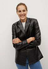 Load image into Gallery viewer, Women&#39;s Black Leather Blazer
