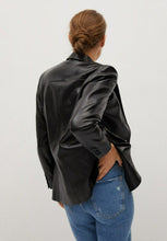 Load image into Gallery viewer, Women&#39;s Black Leather Blazer
