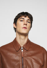 Load image into Gallery viewer, brown leather bomber jacket vintage

