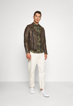 Load image into Gallery viewer, Brown Leather Biker Jacket
