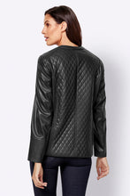 Load image into Gallery viewer, Women’s Black Leather Jacket Ban Collar
