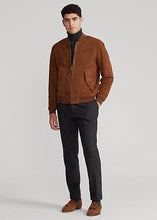 Load image into Gallery viewer, Men&#39;s Tan Brown Suede Leather Bomber Jacket
