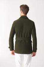 Load image into Gallery viewer, Men’s Green Suede Leather Trucker Coat
