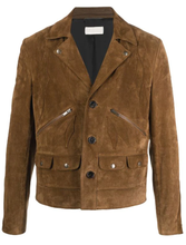 Load image into Gallery viewer, Men’s Tan Brown Suede Leather Biker Jacket
