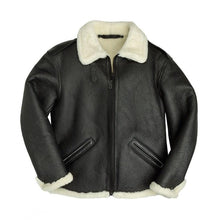 Load image into Gallery viewer, Men&#39;s B-6 Black Shearling Bomber Jacket - Classic Style
