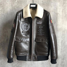 Load image into Gallery viewer, Dark Brown B3 Shearling Bomber Jacket
