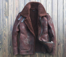 Load image into Gallery viewer, B3 Shearling Leather Bomber Jacket

