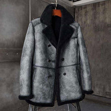 Load image into Gallery viewer, Men&#39;s B3 Shearling Hunting Jacket - Sheepskin Long Coat

