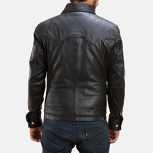 Load image into Gallery viewer, Men’s Black Classic Cowboy Leather Shirt
