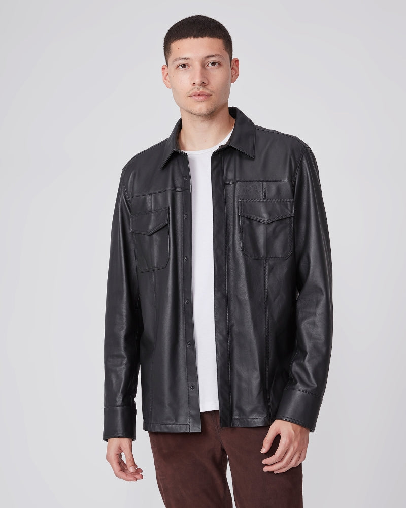 Men’s Black Classic Genuine Leather Shirt