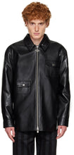 Load image into Gallery viewer, Men’s Black Leather Shirt Jacket Trendy Design
