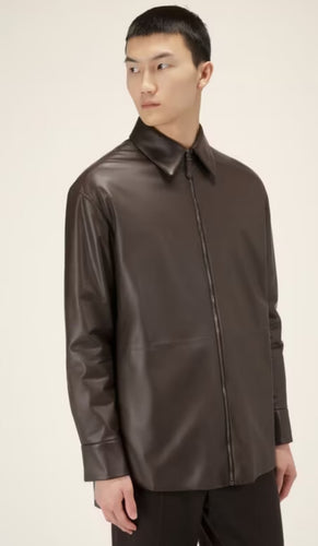 Men’s Black Sheepskin Leather Shirt