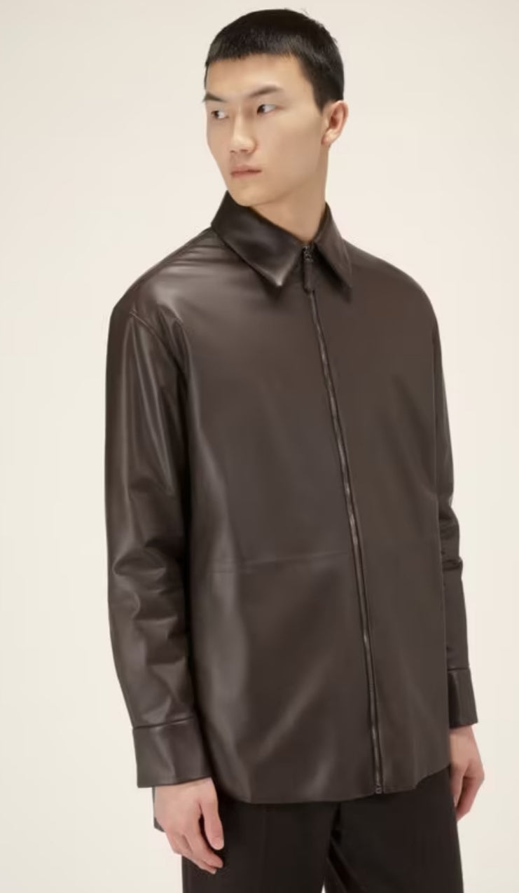 Men’s Black Sheepskin Leather Shirt