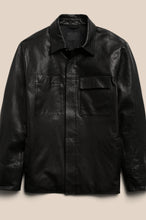 Load image into Gallery viewer, Men’s Black Trucker Genuine Leather Shirt
