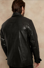 Load image into Gallery viewer, Men’s Black Trucker Genuine Leather Shirt
