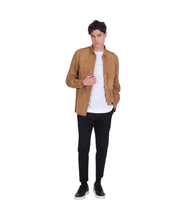 Load image into Gallery viewer, Men’s Cream Brown Suede Leather Shirt
