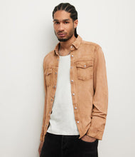 Load image into Gallery viewer, Men’s Cream Brown Suede Leather Shirt Jeans Style
