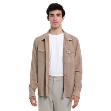 Load image into Gallery viewer, Men’s Cream Suede Leather Shirt
