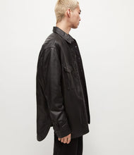Load image into Gallery viewer, Men’s Oversized Black Genuine Sheepskin Leather Shirt
