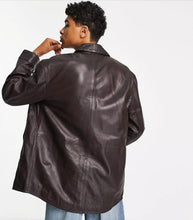 Load image into Gallery viewer, Men’s Oversized Black SheepSkin Leather Shirt
