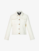 Load image into Gallery viewer, Women’s White Leather Trucker Jacket

