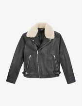 Load image into Gallery viewer, glory store black leather shearling jacket
