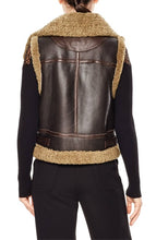Load image into Gallery viewer, Women’s Dark Brown Leather Shearling Vest
