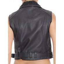 Load image into Gallery viewer, womens leather biker vest
