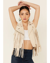 Load image into Gallery viewer, Leather Fringe Vest In Women&#39;s
