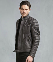 Load image into Gallery viewer, Men’s Black Leather Biker Jacket for sale
