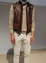 Load image into Gallery viewer, light brown leather vest
